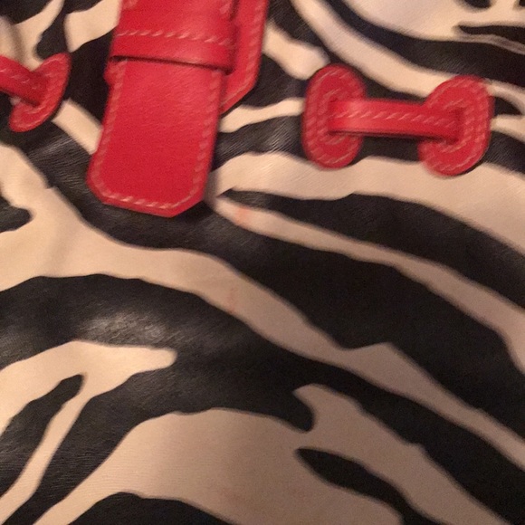 Dooney & Bourke Red and Zebra design handbag - Picture 5 of 5